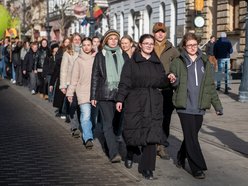 Łódź. Polonez na Piotrkowskiej w Łodzi