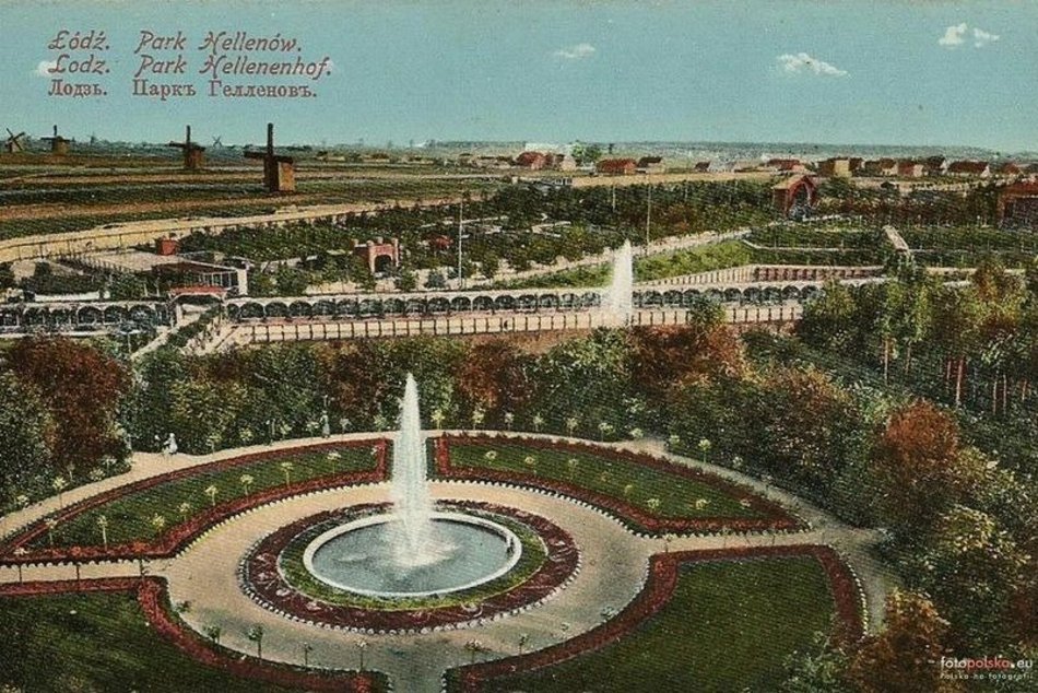 Park Helenów w Łodzi na starej fotografii