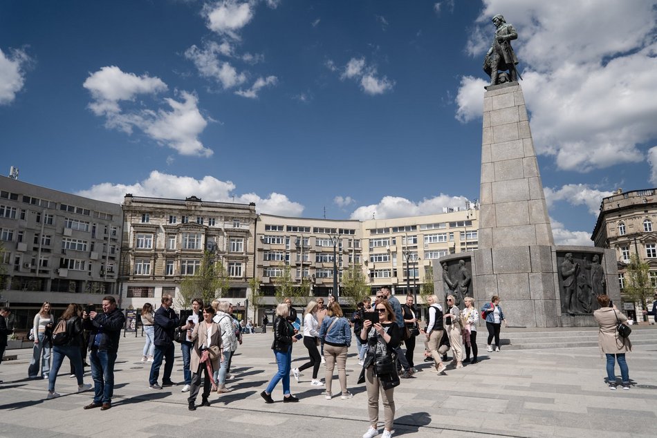 Łódź. pomnik Tadeusza Kościuszki na placu Wolności w Łodzi