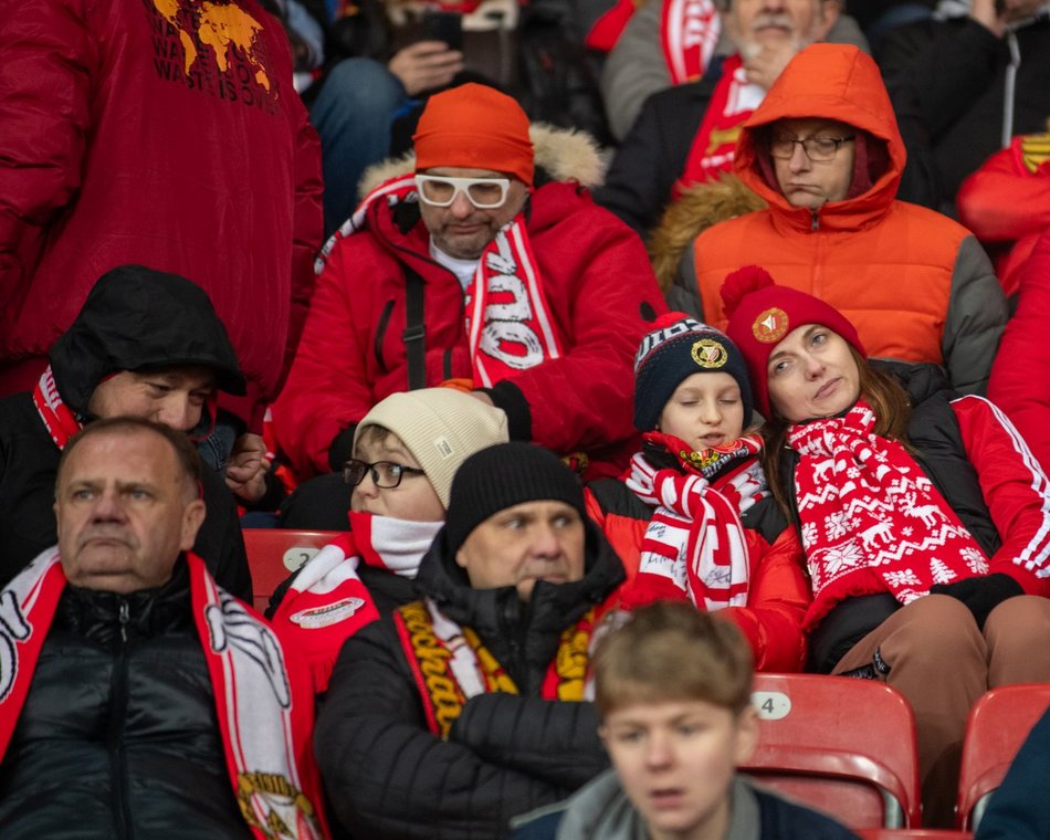 Kibice na meczu Widzew Łódź - Raków Częstochowa