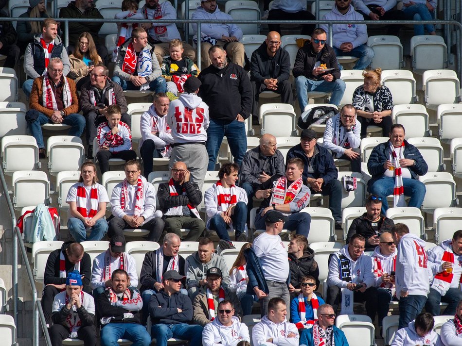 Kibice podczas meczu ŁKS Łódź - Puszcza Niepołomice