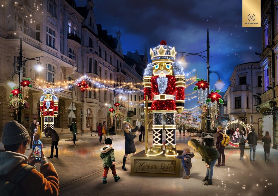 Łódź. Nowa iluminacja na Piotrkowskiej