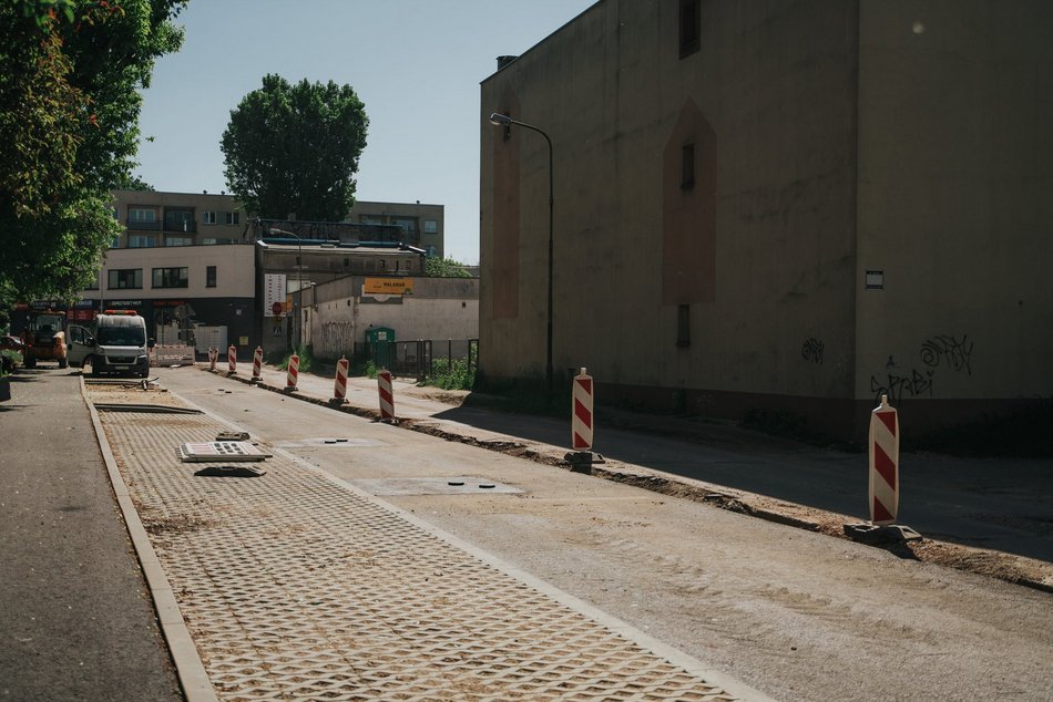 Łódź. Remont ul. Szklanej w Łodzi