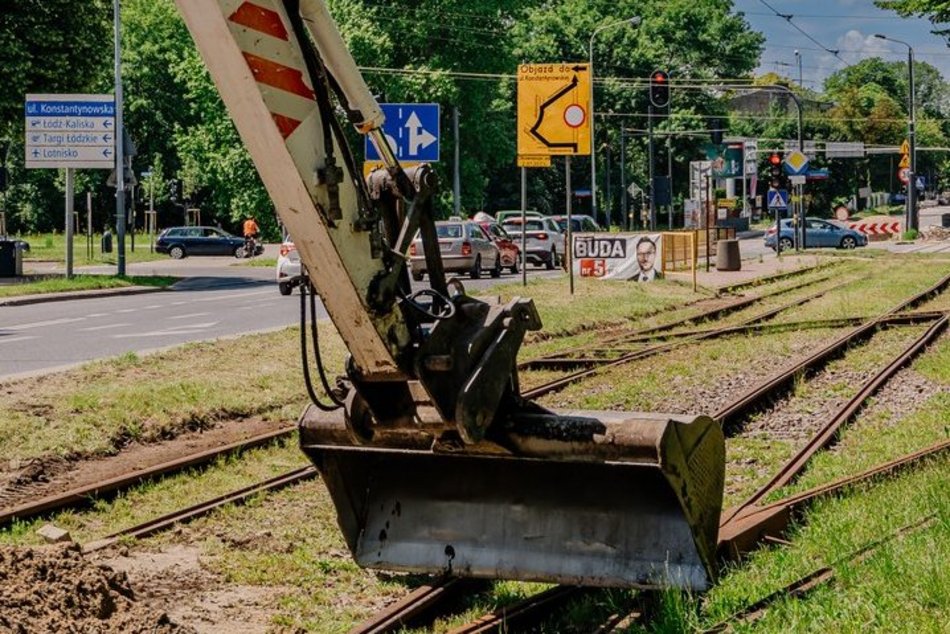 Demontaż przystanków MPK Łódź na Konstantynowskiej