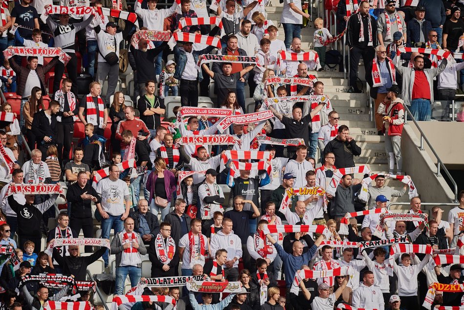 Kibice na meczu ŁKS Łódź - Arka Gdynia