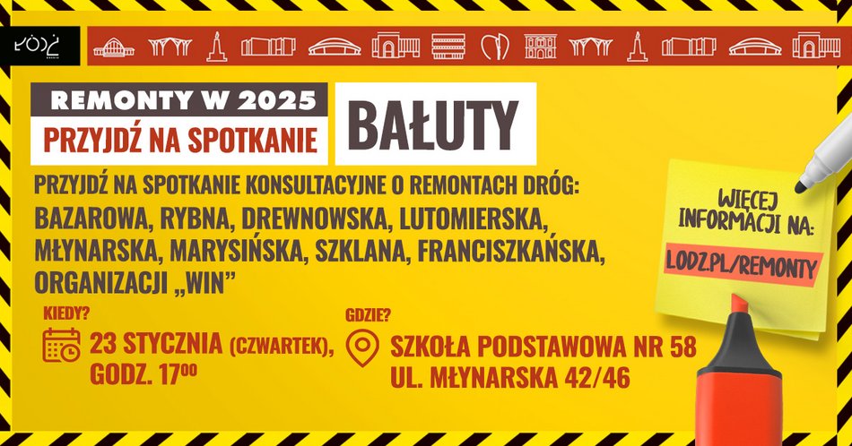 Łódź. Remonty dróg na Bałutach