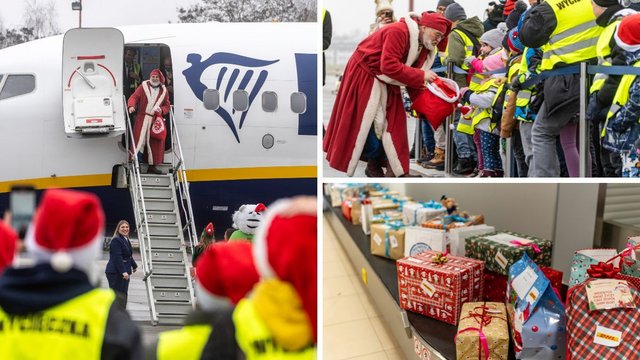 Święty Mikołaj wylądował na lotnisku w Łodzi. Przywitały go tłumy dzieci! [ZDJĘCIA]