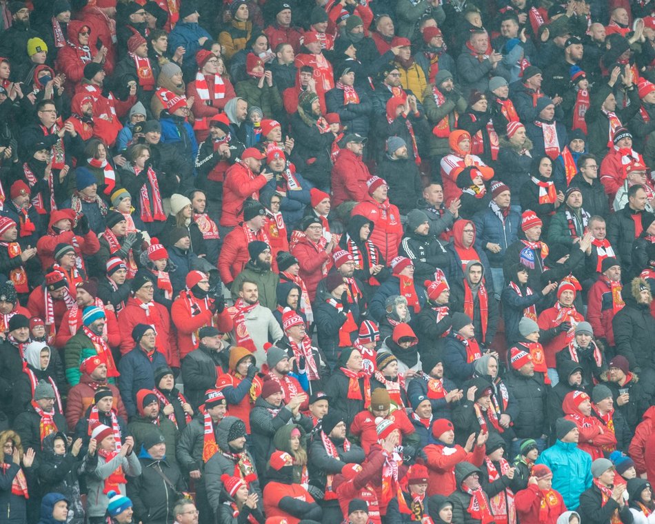 Kibice na meczu Widzew Łódź - Warta Poznań