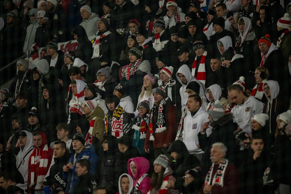 Kibice na meczu ŁKS Łódź z Legią Warszawa
