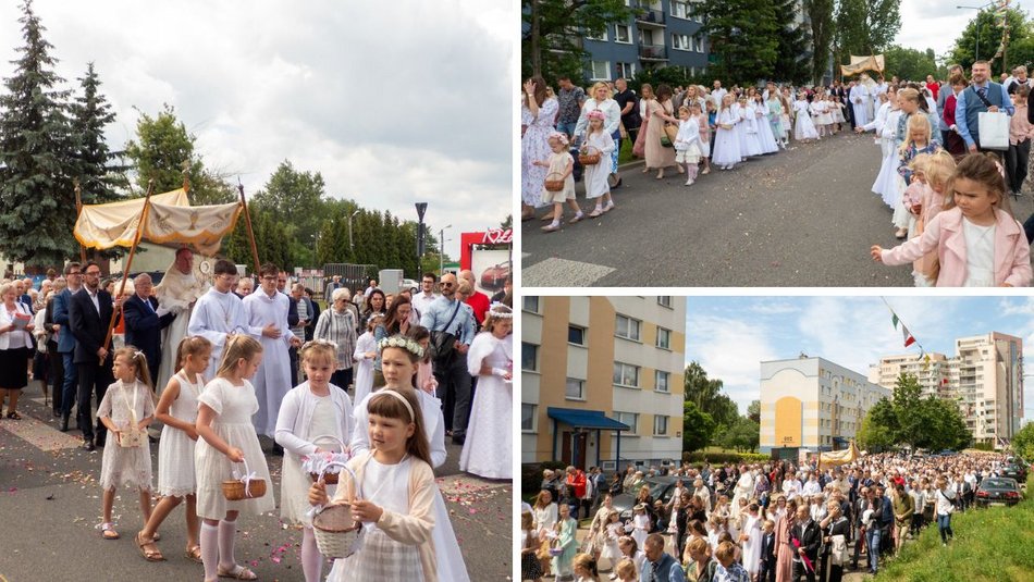 Łódź. Procesja Bożego Ciała na Widzewie w Łodzi. Wierni przeszli ulicami miasta