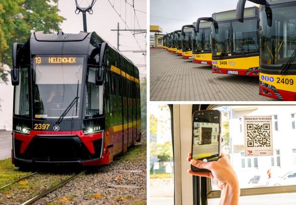 Łódź. Tramwaj, autobusy, kod qr