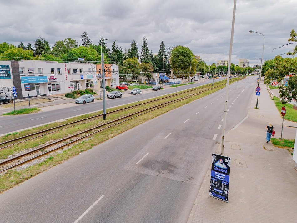 Łódź. Torowisko na ul. Rzgowskiej w Łodzi