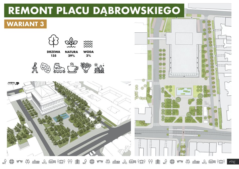 Plac Dąbrowskiego remont - wariant 3
