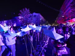 łódeczki na festiwalu światła w Łodzi