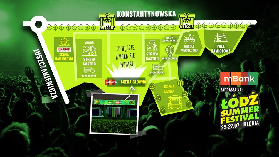 Miasteczko festiwalowe na Łódź Summer Festival 2025