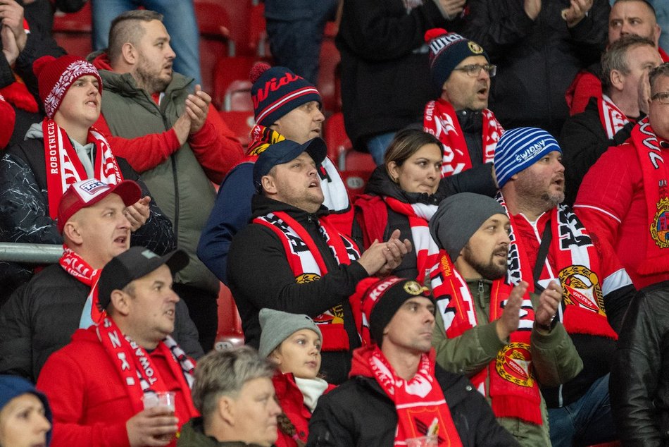 Kibice na meczu Widzewa Łódź z Radomiakiem Radom