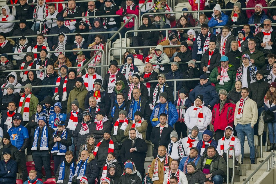 Kibice na meczu ŁKS Łódź - Lech Poznań