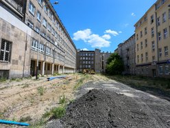 Budowa nowej drogi Wschodnia - Sienkiewicza, plac budowy