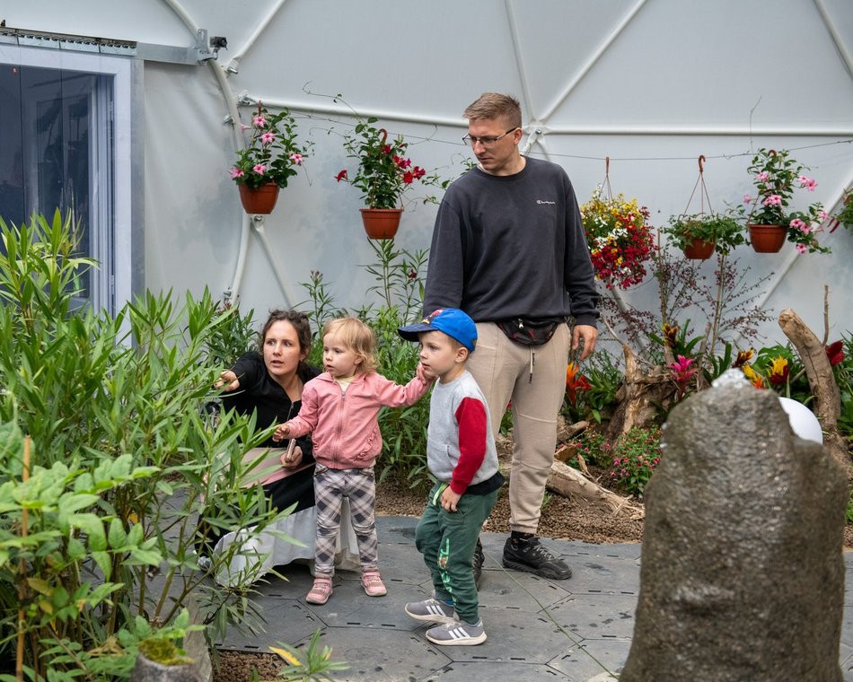 Motylarnia w Orientarium Zoo Łódź - motyle i odwiedzający w motylarni
