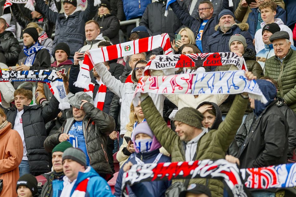 Kibice na meczu ŁKS Łódź - Lech Poznań