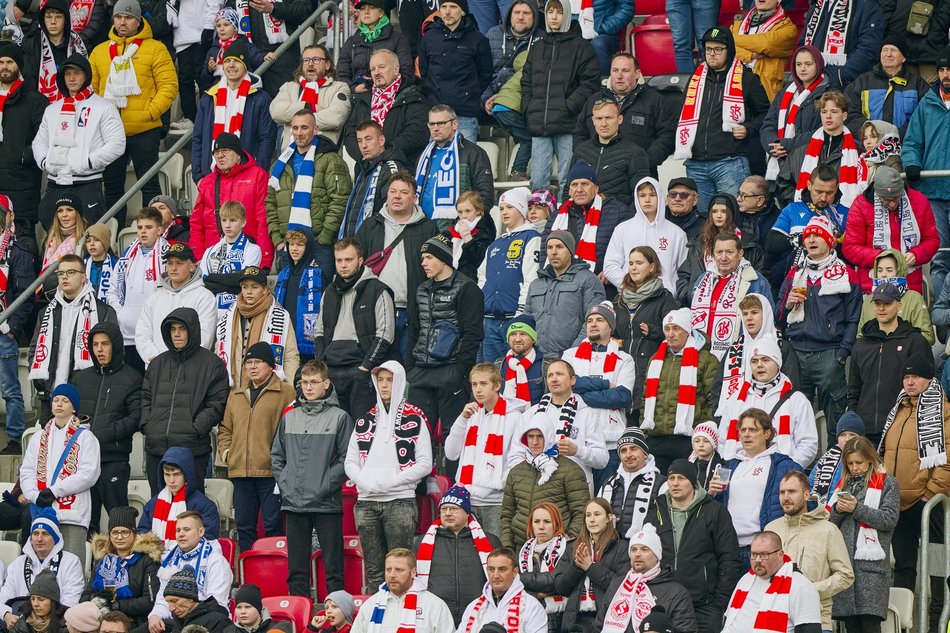 Kibice na meczu ŁKS Łódź - Lech Poznań