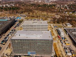 Łódź. Wielka budowa przy CKD z lotu ptaka. Powstaje nowy gmach Uniwersytetu Medycznego