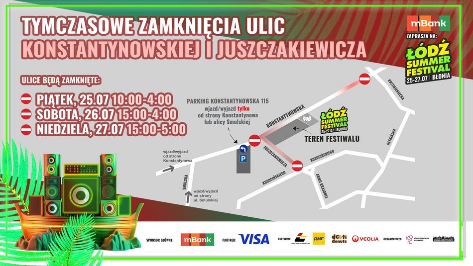 Łódź. Parking na Łódź Summer Festival 2025