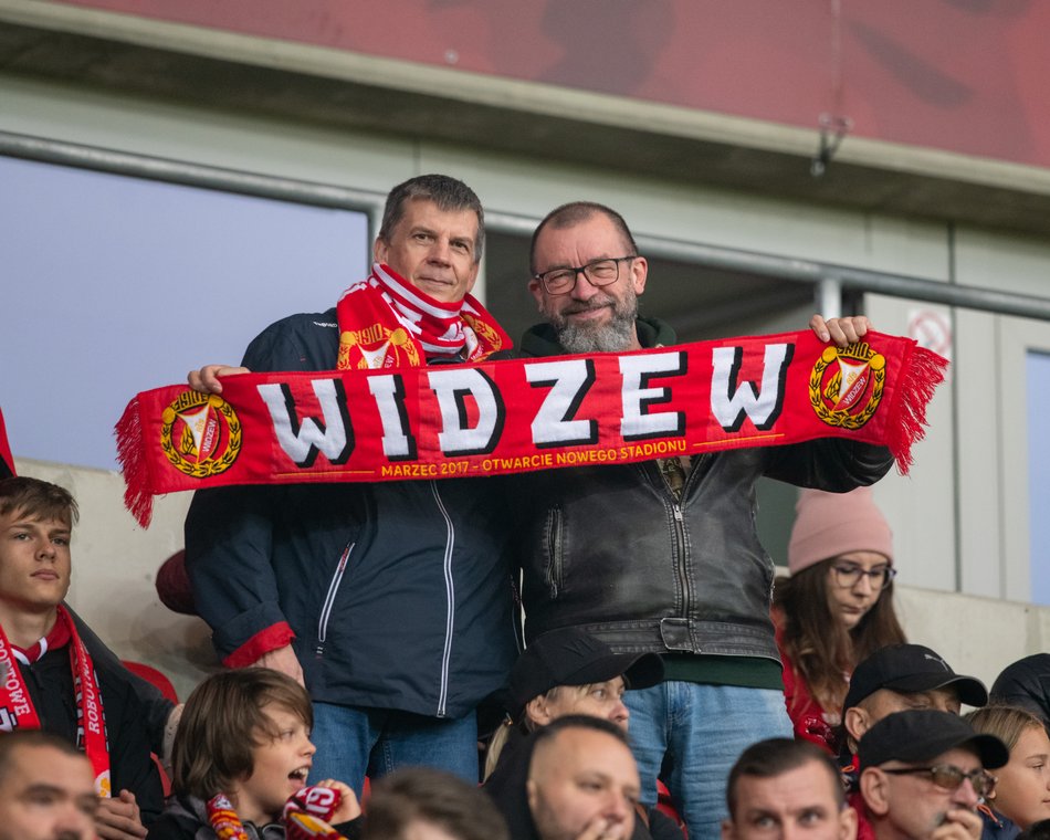 Kibice na meczu Widzewa Łódź ze Stalą Mielec