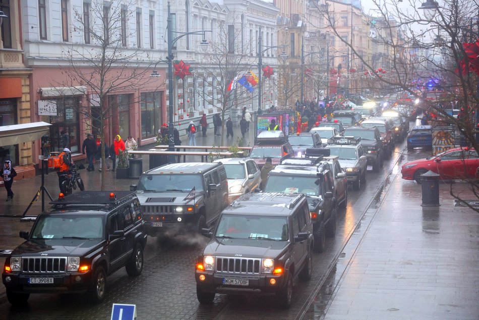 Łódź. WOŚP 2026 w Łodzi. Motoszarża po raz pierwszy opanowała Piotrkowską! [ZDJĘCIA]