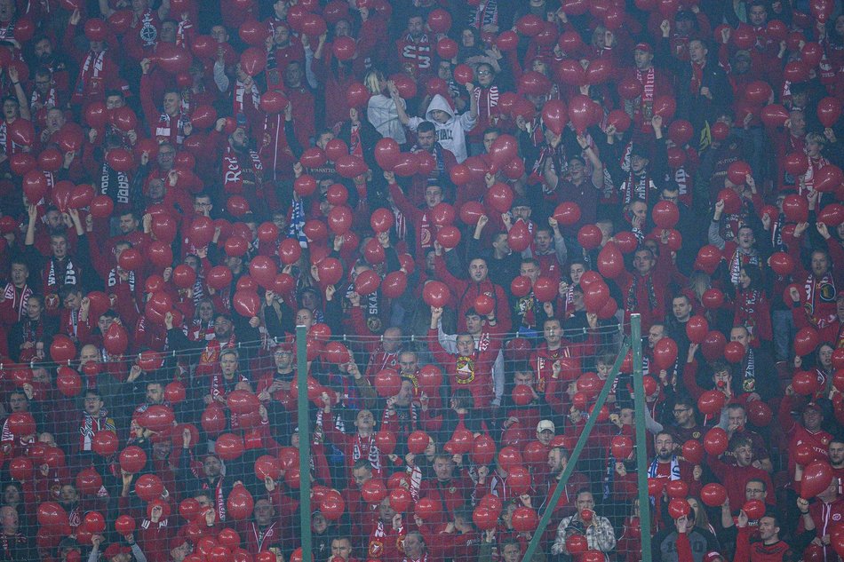 Kibice na meczu Widzewa Łódź z Górnikiem Zabrze