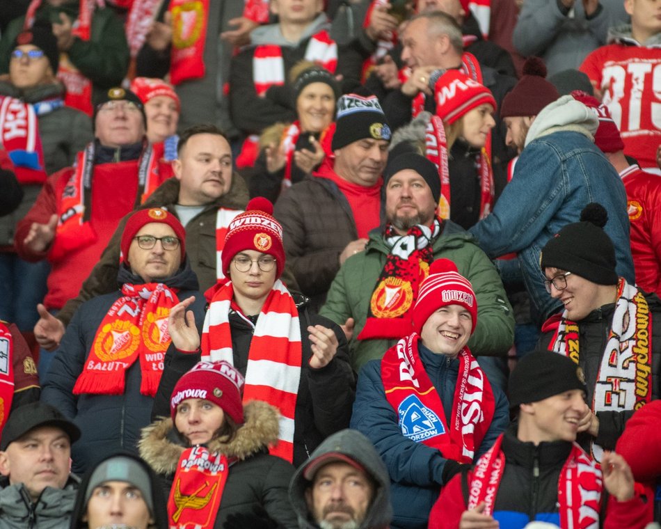 Kibice na meczu Widzew Łódź - Raków Częstochowa