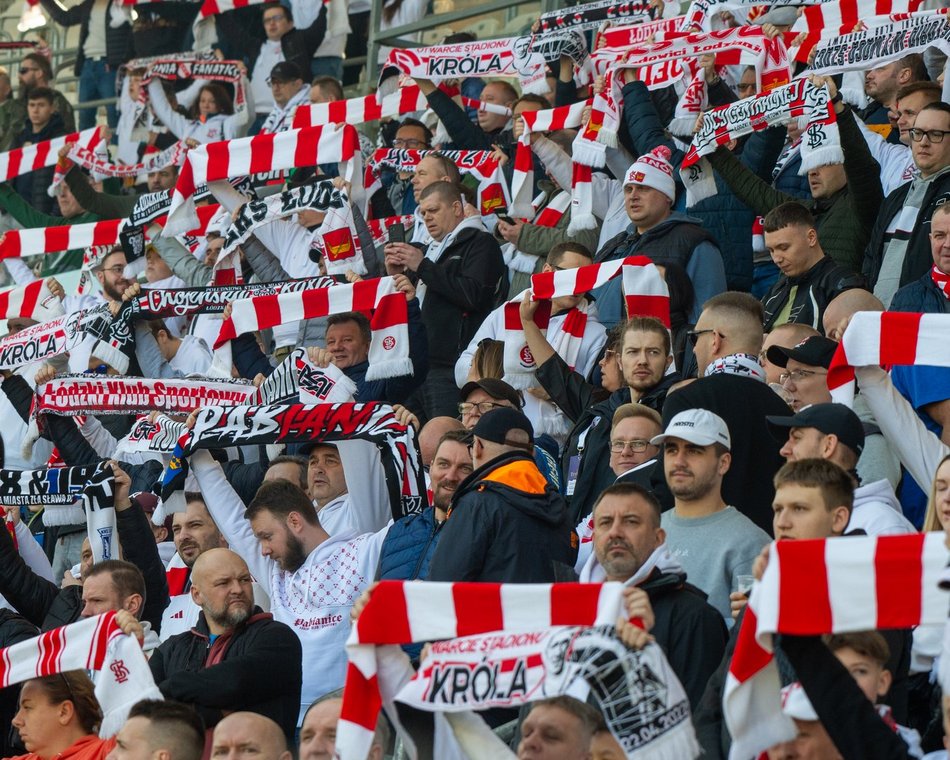 Kibice podczas meczu ŁKS Łódź - Puszcza Niepołomice