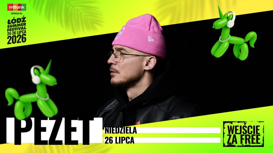 Łódź. Pezet na Łódź Summer Festival 2026! Legenda polskiego hip-hopu zaśpiewa na Łódzkich Błoniach!