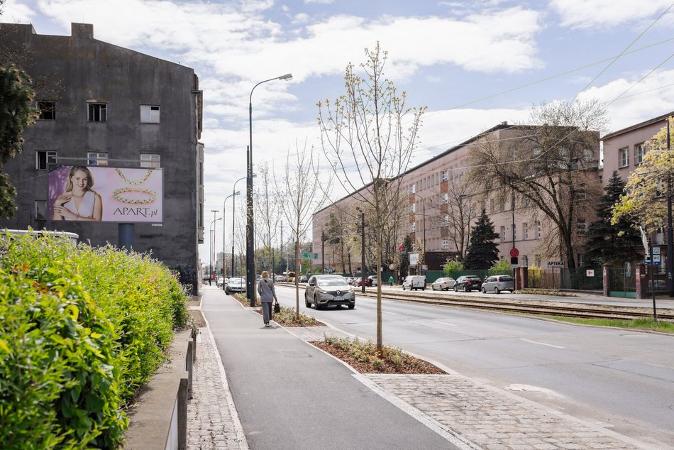 Łódź. Żeromskiego w Łodzi po remoncie. Chodniki bez aut, nowe parkingi i dużo zieleni