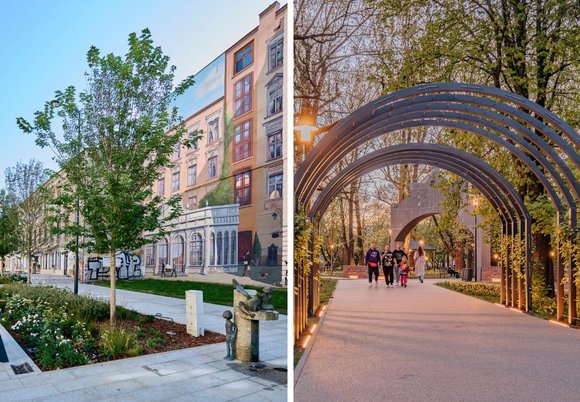 Łódź. Pasaż Schillera i Park Staromiejski