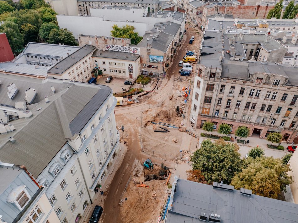 remont ulicy z lotu ptaka