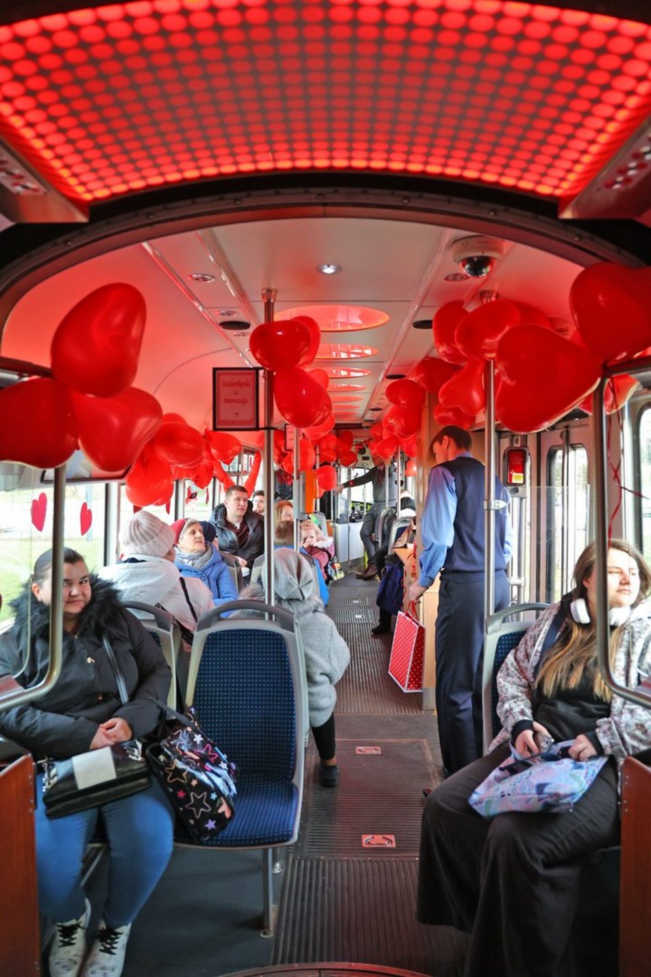 Walentynkowy tramwaj w Łodzi