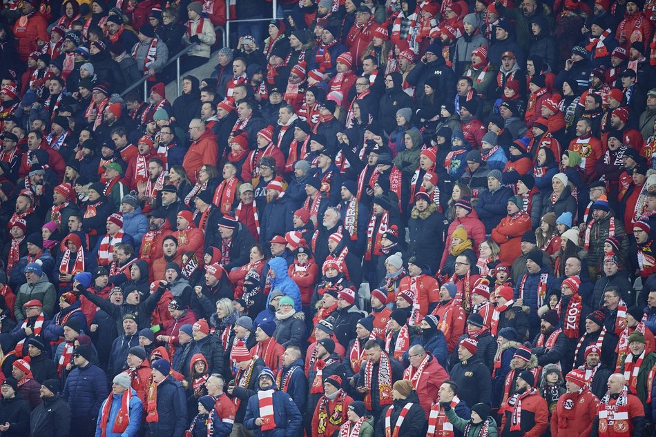 Kibice na meczu Widzewa Łódź - Pogoń Szczecin