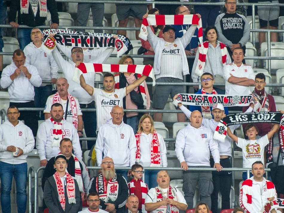 Kibice na meczu ŁKS Łódź z Górnikiem Łęczna