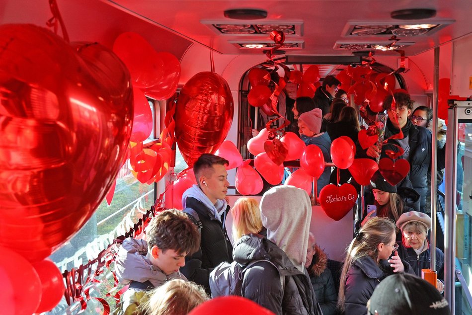 Walentynkowy tramwaj w Łodzi