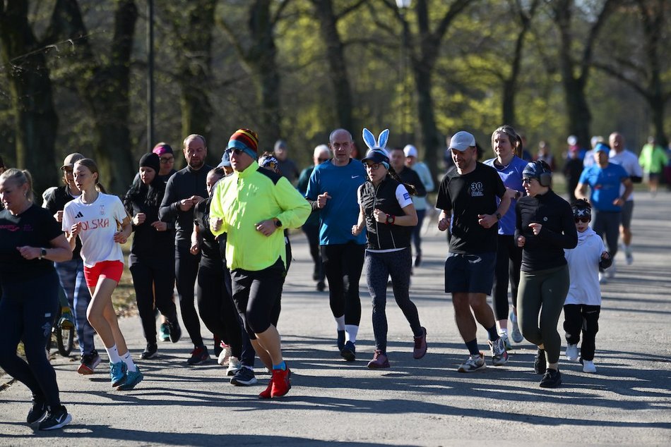 Łódź. Wielkanocny Parkrun w Parku Poniatowskiego