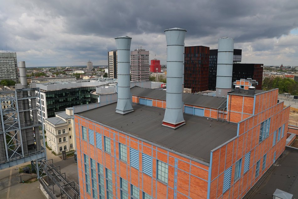 Widok z tarasu widokowego na chłodni EC1 Łódź