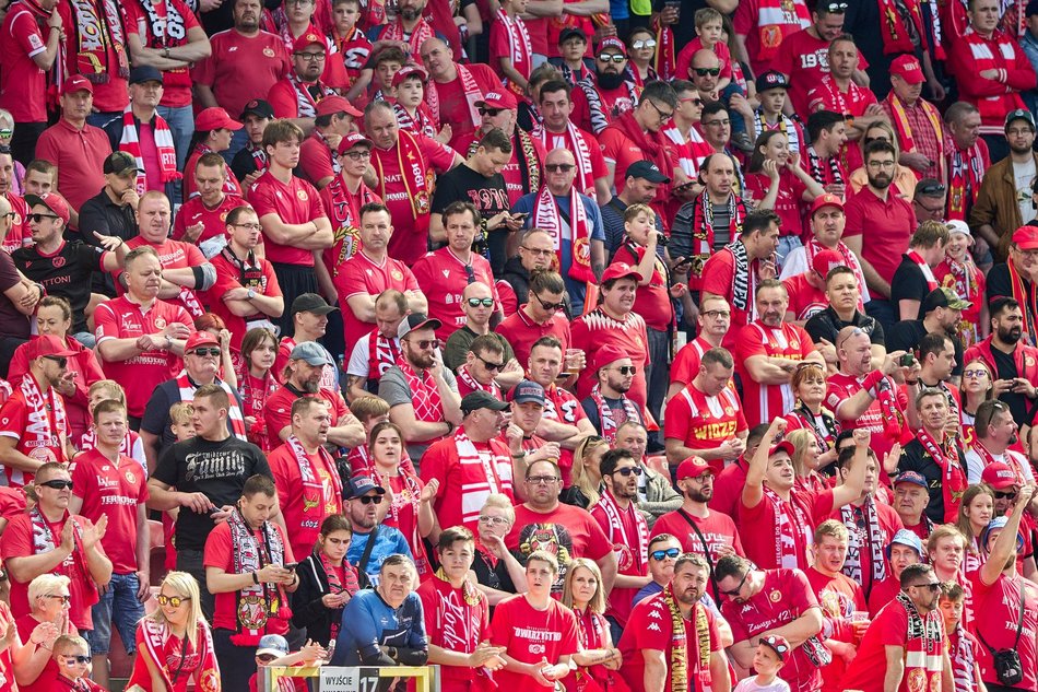 Kibice na meczu Widzewa Łódź