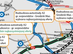 Łódź. Autostrada A2 między Łodzią a Warszawą