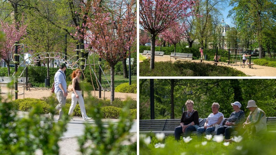 Łódź. Park Moniuszki w wiosennej odsłonie. Kolorowe kadry z centrum miasta