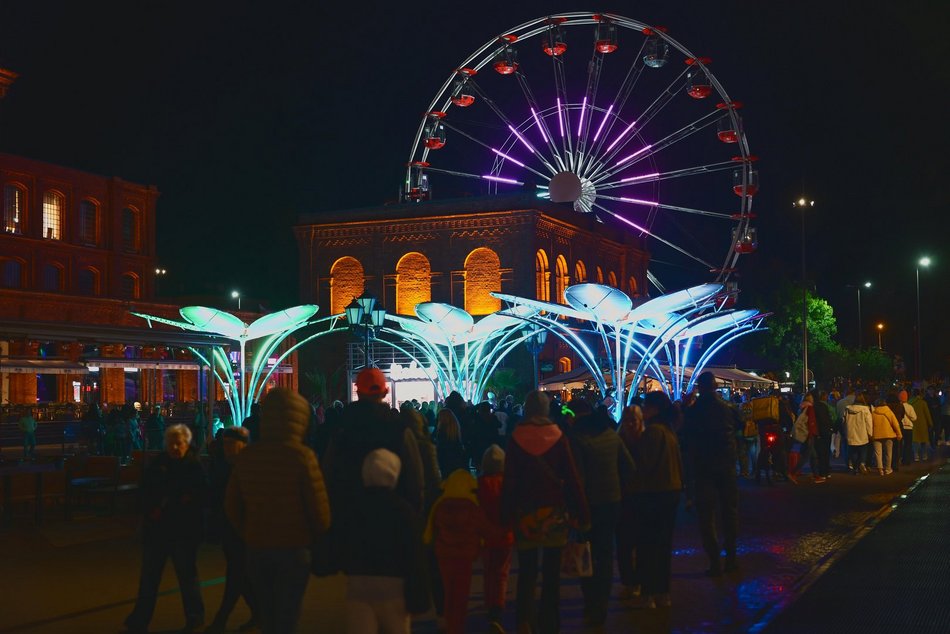 Light Move Festival 2025 Łódź rozpoczęty! Zobacz gigantyczne kwiaty w Manufakturze
