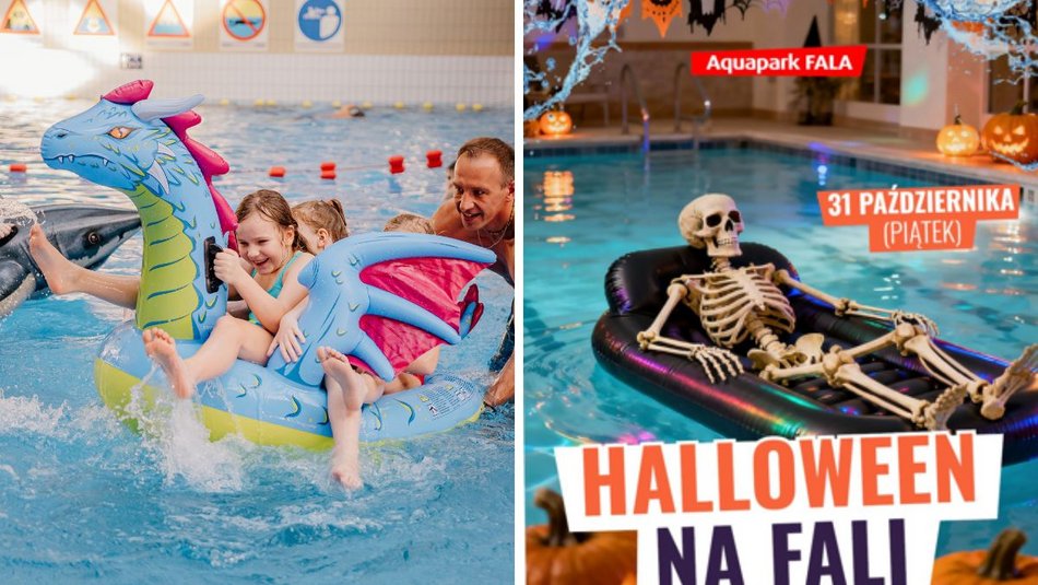 [Translate to Ukraiński:] Łódź. Halloween w Aquaparku Fala. Zjawy, kościotrupy, upiorna muzyka i wodne niespodzianki