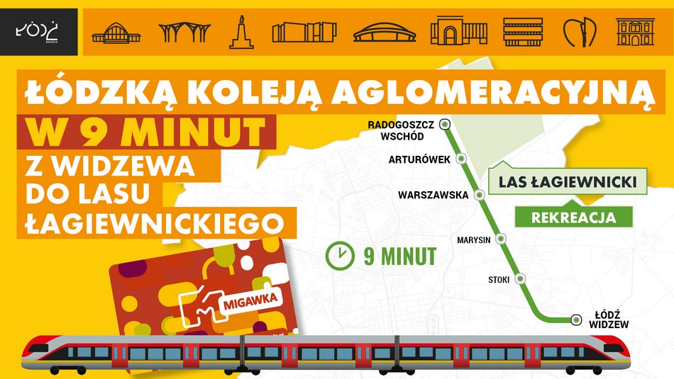 Łódź. Pociągiem z Widzewa do Lasu Łagiewnickiego w 9 minut! Na wspólnym bilecie MPK Łódź i ŁKA