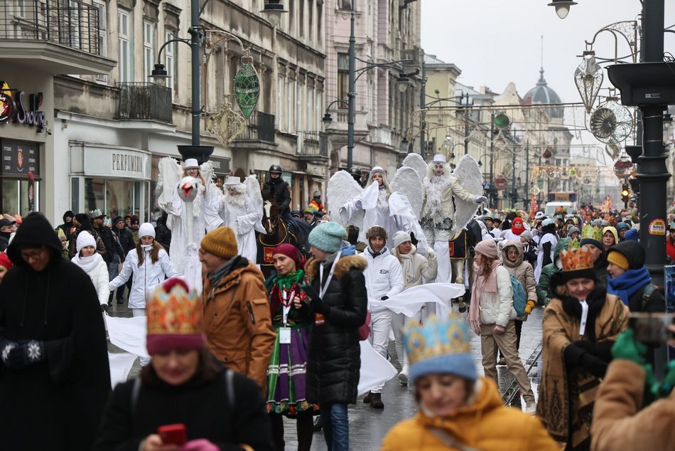 Orszak Trzech Króli na ul. Piotrkowskiej w Łodzi