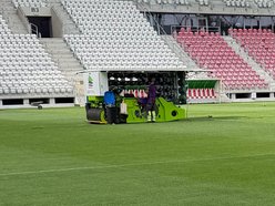 Łódź. Murawa na stadionie ŁKS Łódź